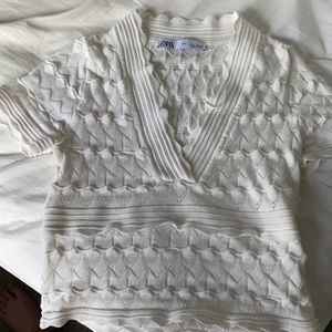 Stretchy white cropped top